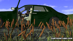 French maid gets pussy fucked by her boss in the car