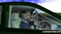 French maid gets pussy fucked by her boss in the car