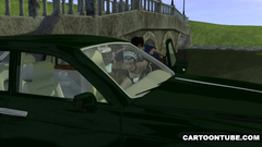 French maid gets pussy fucked by her boss in the car