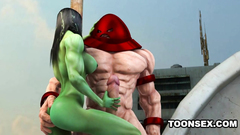 Horny 3d monsters have fun in hardcore cartoon