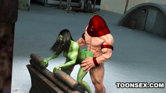 Horny 3d monsters have fun in hardcore cartoon