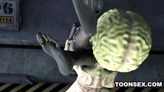 Creepy monsters fuck each others in crazy 3d toon