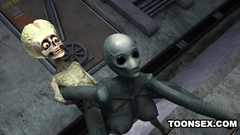 Creepy monsters fuck each others in crazy 3d toon