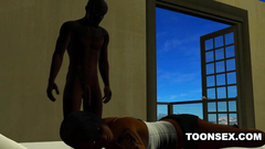 Ebony 3d slut gets drilled by big black cock