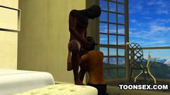 Ebony 3d slut gets drilled by big black cock