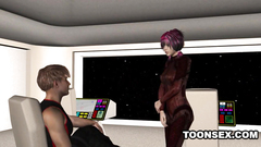 Hardcore 3d face fuck and pussy banging on the spaceship