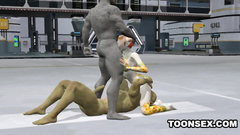 Rough 3some fuck - ugly monsters fuck slutty elf babe