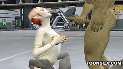 Rough 3some fuck - ugly monsters fuck slutty elf babe