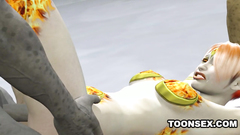 Rough 3some fuck - ugly monsters fuck slutty elf babe