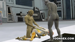 Rough 3some fuck - ugly monsters fuck slutty elf babe