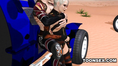 Desert fuck after car racing in 3d porn toon