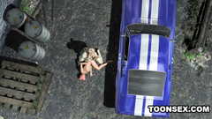 Muscular tattooed monster fucks redhead 3d cutie