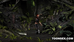 Ugly monster fucks sexy redhead babe in the jungles