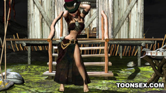 Ghost dude bangs big brested 3d babe