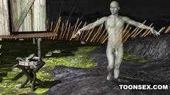 Ghost dude bangs big brested 3d babe