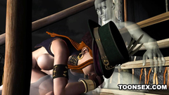 Ghost dude bangs big brested 3d babe