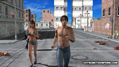 City fuck with naked and sexy 3d babe