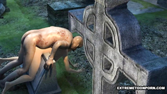 Horny zombie bangs his sexual victim in her tight pussy