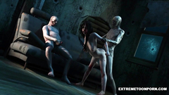 Hardcore threesome fuck in 3d cartoon with ugly monsters