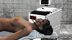 Horny busty doctor bangs his naked sexy client