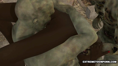 Crazy monster threesome fuck with tanned sexy chick