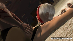 Short-haired naked 3d babe gets her pussy fucked