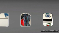 Tanned chick gets fucked by the weird dude in the plane