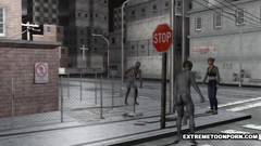 They don't care about zombies - 3d porn cartoon