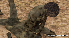 Ugly dead people fuck each other on the cemetery