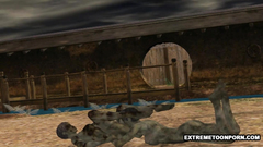 Ugly dead people fuck each other on the cemetery