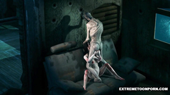 Cruel zombie attack ends with hardcore 3d banging