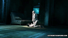 Cruel zombie attack ends with hardcore 3d banging