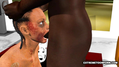 Destroyed zombie girl gets fucked by big black cock