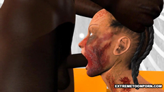 Destroyed zombie girl gets fucked by big black cock