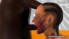 Destroyed zombie girl gets fucked by big black cock