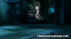 Evil and horny zombie fucks naked petite cutie