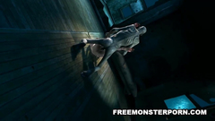 Evil and horny zombie fucks naked petite cutie