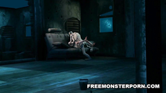 Evil and horny zombie fucks naked petite cutie