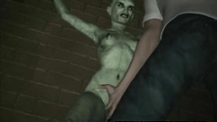 Naked 3d monster female tortured by horny dude