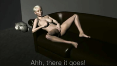 Busty naked 3d blonde masturbating till orgasm