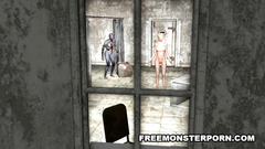 Sexy 3d babe gets hardcore fucked by evil monster