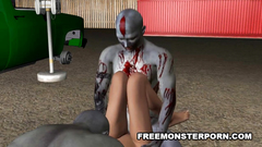 Horny monsters fuck young and naked female chick