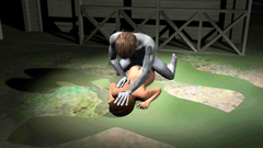 Seductive babe attacked and fucked by horny monster