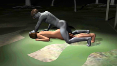 Seductive babe attacked and fucked by horny monster