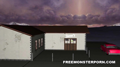 Busty 3d girl attacked and fucked by zombie