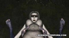 Bloody monster fucks naked 3d girl in porn cartoon