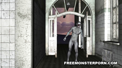 Busty chick first time in her life fucked by zombie