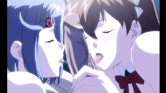 Cute anime group threesome fucked