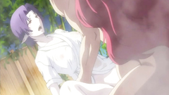 Busty anime threesome fucked in the outdoor