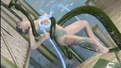 3D anime drilled all hole by snake monster